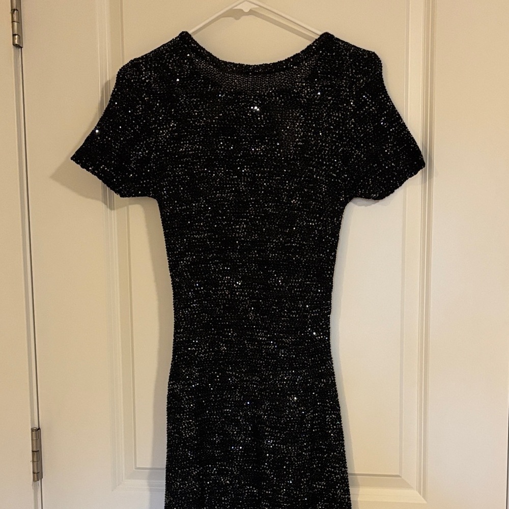 Chic Black Sequin Mini Dress